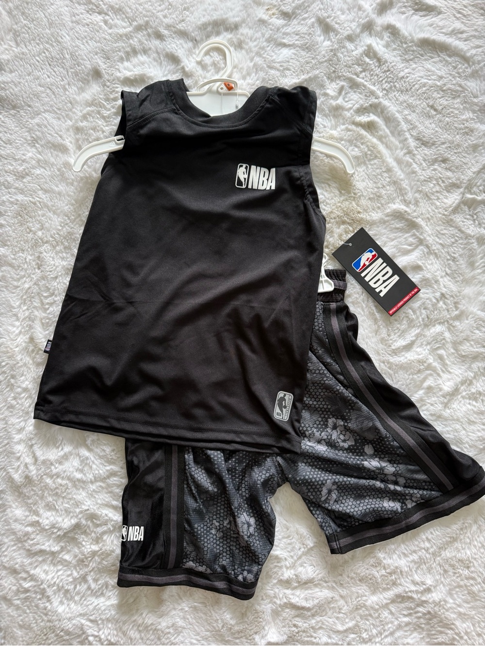 NWT NBA Boy’s Black & White Athletic Tank Top and Shorts Set